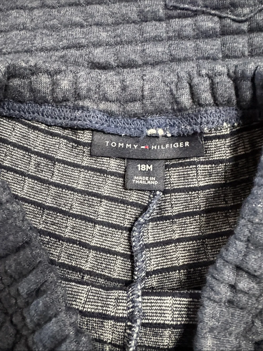 Tommy Hilfiger Quilted Toddler Pajama Set in Charcoal Blue